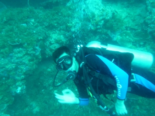 Ian scuba diving in the Philippines