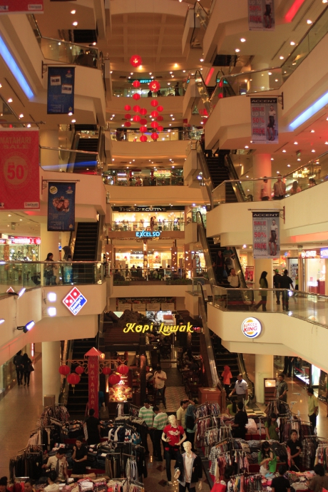 The 5 story shopping center just outside Blok M Square. 