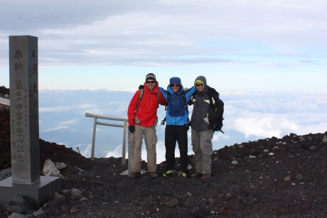 Friends on top of Fuji