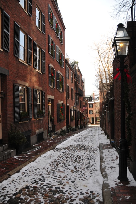 One of Boston's most famous streets in Beacon Hill - Boston, Massachusetts