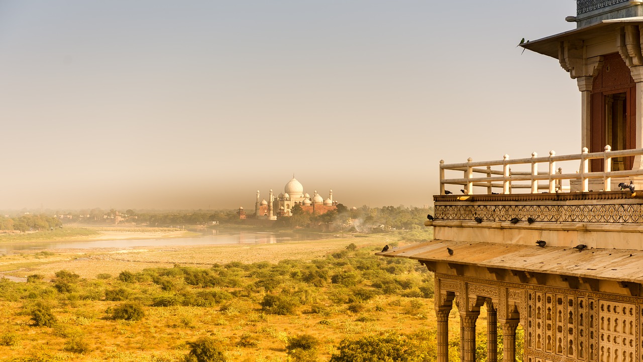 Taj Mahal from the Arga Fort India