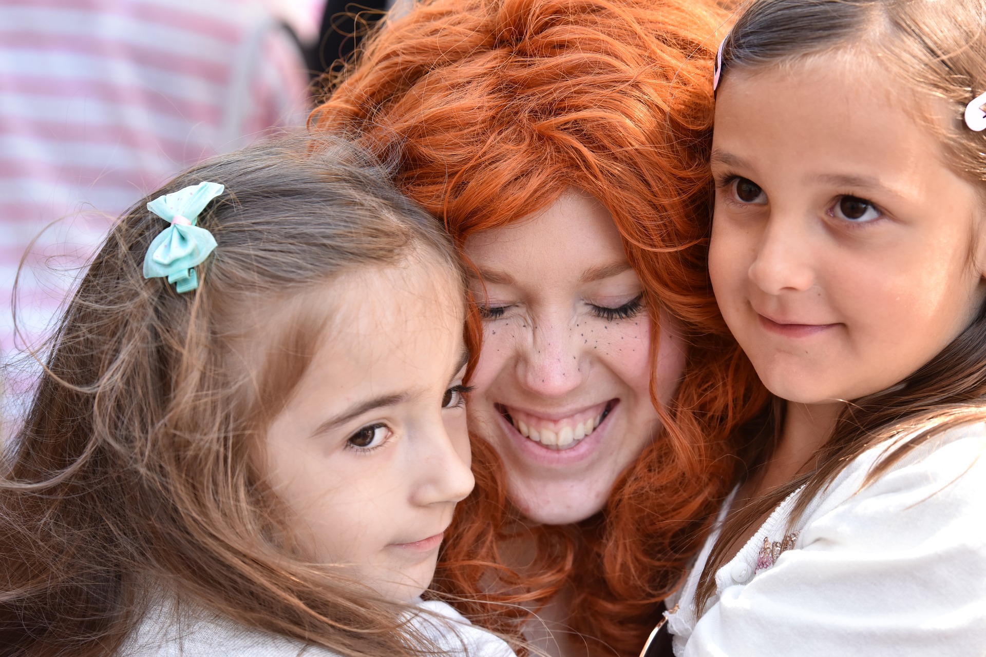 Kids meeting their hero at Disney World